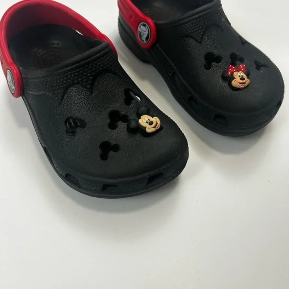 CROCS Kids Black and Red Character Slippers - Picture 2 of 4